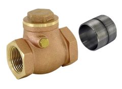 Check Valve Brass 1 1/2 Inch W/Nipple