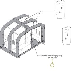 EM Shelter 1 Station 3 Shower Head Hanging Strap W/ Ring