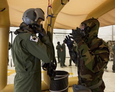 141st Operation Support Squadron (OSS) Host ACCA Decontamination Exercise